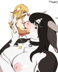  &lt;3 absurd_res anthro blush bovid bovine breasts cattle chango_cow choker cub duo female female/female female_prey hi_res jewelry mammal melanie_cow necklace nipples open_mouth oral_vore pinch sitting strawberry_(artist) tongue vore young 