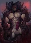  absurd_res anthro balls dragon erection goroguro hi_res horn looking_at_viewer male muscular muscular_male nude penis solo standing veiny_muscles 
