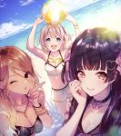  bikini breast_hold cleavage izumi_mei magako mayuzumi_fuyuko serizawa_asahi swimsuits the_idolm@ster the_idolm@ster_shiny_colors 