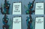  2019 arthropod changeling comic dialogue english_text fangs female friendship_is_magic hi_res horn insect_wings meme my_little_pony pony-berserker queen_chrysalis_(mlp) text whiteboard wings 