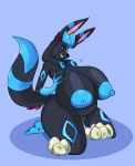  &lt;3 &lt;3_eyes 2019 absurd_res anthro big_breasts biped black_fur black_nose blue_hair blue_nipples blue_pussy bodily_fluids breasts eeveelution egg female fur fusion genital_fluids glaceon hair hi_res huge_breasts hyper hyper_breasts nic-m-lyc nintendo nipples nude oviposition pok&eacute;mon pok&eacute;mon_(species) pregnant pussy shiny_pok&eacute;mon simple_background solo thick_thighs umbreon video_games 