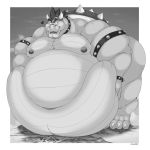  1:1 belly big_belly bowser hi_res hyper koopa macro male mario_bros mkvero nintendo obese overweight reptile scalie turtle video_games 
