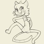  1:1 anthro beleth_(floraverse) biped collar domestic_cat felid feline felis female floraverse itsunknownanon mammal open_mouth pussy smile solo webcomic white_beleth_(floraverse) 