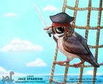  avian bird cloud cryptid-creations disney humor jack_sparrow melee_weapon net pirate pirates_of_the_caribbean pun sea sky sparrow sword visual_pun water weapon 