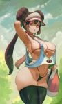  bikini cleavage deletethistag mei_(pokemon) pokemon pokemon_black_and_white_2 swimsuits thighhighs underboob 