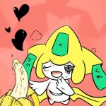  &lt;3 1:1 banana food fruit half-closed_eyes jirachi legendary_pok&eacute;mon nintendo one_eye_closed open_mouth plant pok&eacute;mon pok&eacute;mon_(species) video_games wink 雨水飴 