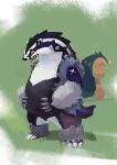  2019 anthro belly duo nintendo obstagoon overweight pok&eacute;mon pok&eacute;mon_(species) racoonwolf simple_background tongue tongue_out typhlosion video_games 