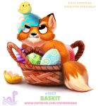  basket canid canine chick cryptid-creations easter egg fox holidays mammal 