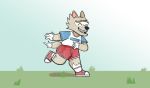  anthro canid canine canis clothed clothing digital_media_(artwork) eyewear fifa fur goggles hi_res male mammal mascot punstar simple_background solo wolf zabivaka 