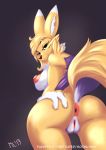  anthro anus breasts butt canid canine digimon digimon_(species) female fox hi_res invalid_tag mammal moonlynxx nipples nude pussy renamon res solo 