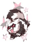  2019 black_fur feral fur galarian_zigzagoon nintendo pok&eacute;mon pok&eacute;mon_(species) regional_variant solo tongue tongue_out tooboe_huusuke video_games white_fur 