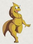  2019 alphys belly buckteeth claws eyewear female flat_chested fours_(artist) glasses looking_at_viewer navel nude open_mouth open_smile pussy reptile scalie smile solo teeth thick_tail thick_thighs tongue undertale video_games wide_hips 