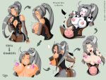  2010 absurd_res anthro big_breasts blush bovid bovine breast_expansion breasts butt cattle clenched_teeth clothing eyes_closed female grey_background grey_hair hair hand_on_breast hi_res horn human human_to_anthro locofuria long_hair looking_at_viewer mammal nipples open_mouth ponytail sequence simple_background solo species_transformation tail_growth teats teeth torn_clothing transformation udders 