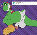  2019 anthro balls big_butt biped butt digital_media_(artwork) hi_res looking_at_viewer male mario_bros nintendo nsfsushi nude penis reptile scalie smile solo video_games yoshi 