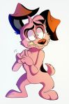 2019 absurd_res anthro canid canine canis cartoon_network courage courage_the_cowardly_dog digital_media_(artwork) domestic_dog fur hi_res male mammal nude plaguedogs123 purple_fur simple_background solo white_background 