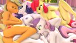  16:9 3d_(artwork) anal anal_fingering anthro anthroponiessfm apple_bloom_(mlp) applejack_(mlp) big_breasts breasts butt cunnilingus digital_media_(artwork) equid female female/female fingering friendship_is_magic group group_sex hi_res horn incest kissing mammal masturbation my_little_pony nipple_suck nude oral pussy rarity_(mlp) sex sibling sister sisters sucking sweetie_belle_(mlp) unicorn vaginal vaginal_fingering vaginal_masturbation 