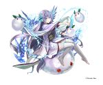  1girl adachi_yousuke aqua_hair blue_hair boots breasts flower hair_flower hair_ornament hairband japanese_clothes kimono kurokishi_to_shiro_no_maou large_breasts leotard long_hair official_art red_eyes ring_dream rose solo thigh_boots thighhighs wrestling_outfit yuki_onna yuki_onna_(ring_dream) 