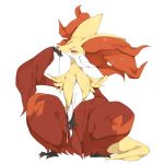  1:1 2019 ambiguous_gender bodily_fluids canid canine cum delphox fur genital_fluids hi_res inner_ear_fluff looking_at_viewer mammal nintendo pok&eacute;mon pok&eacute;mon_(species) solo tongue video_games yellow_fur youjomodoki 