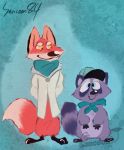  2019 anthro canid canine duo fox fur hi_res male mammal mao_mao_heroes_of_pure_heart procyonid raccoon red_fur reggie_(mao_mao) rufus_(mao_mao) sancoon84 simple_background 