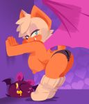 animal_humanoid big_breasts blush breasts butt chiropteran clothing drool_cutie female hair humanoid looking_at_viewer mammal nipples panties presenting rouge_the_bat sonic_(series) thick_thighs underwear white_hair wings 