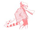  anthro beanie clothing crocodile crocodilian crocodylid cybernetics digital_media_(artwork) hat headgear headphones headwear hi_res hoodie latch lethal_league machine metal_tail prosthetic punstar reptile scalie simple_background sketch solo topwear video_games 