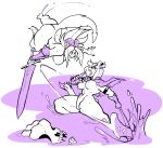  anthro axe big_breasts breasts duo female fight hi_res jinti_(artist) mammal melee_weapon nude pussy skull sword weapon 