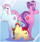  absurd_res anthro big_breasts breasts cutie_mark equid equine female group hi_res mammal my_little_pony nude pose prosthetic pterippus tatemil wings 