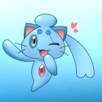  &lt;3 1:1 domestic_cat felid feline felis legendary_pok&eacute;mon mammal nintendo one_eye_closed open_mouth phione pikatiu pok&eacute;mon pok&eacute;mon_(species) smile video_games wink 