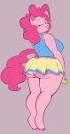  anthro anthrofied big_breasts big_butt blep blue_eyes breasts butt clothing cutie_mark earth_pony equid equine female friendship_is_magic hair hi_res horse joenobody_(artist) mammal my_little_pony one_eye_closed panties pink_hair pinkie_pie_(mlp) pony simple_background slightly_chubby thick_thighs tongue tongue_out underwear upskirt white_panties wink 