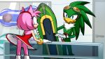  16:9 accipitrid accipitriform amy_rose anthro avian beak bird board clothed clothing duo erection eulipotyphlan eyewear female goggles hedgehog hi_res hoverboard jet_the_hawk kitsune2000 male mammal no_underwear penis pussy sonic_(series) sonic_riders store upskirt 