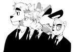  aggressive_retsuko anai_(aggretsuko) asinus badger clothing donkey equid equine haida hyaenid japanese_badger male mammal manned_wolf maratang_lover meles mustelid musteline necktie ookami_(aggretsuko) polar_bear sanrio shirota spotted_hyena suit tadano_(aggretsuko) ursid ursine 