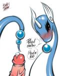  ambiguous_gender blush bodily_fluids dragonair genital_fluids hi_res horn male nintendo penis pok&eacute;mon pok&eacute;mon_(species) precum saltyxodium sex video_games 