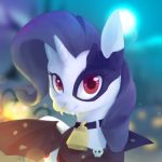  1:1 2018 clothing cowbell equid facial_piercing fan_character fangs female feral friendship_is_magic hi_res horn looking_at_viewer mammal my_little_pony nose_piercing nose_ring outside piercing raricow_(mlp) rarity_(mlp) smile solo stardep 