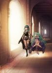  2girls absurdres armor blue_eyes blue_hair braid breasts byleth_(fire_emblem) byleth_(fire_emblem)_(female) cape closed_mouth fire_emblem fire_emblem:_three_houses green_eyes green_hair hair_ornament highres jewelry long_hair manakete multicolored_hair multiple_girls nana_tetra pantyhose pointy_ears ribbon_braid short_hair side_braid sothis_(fire_emblem) tiara twin_braids upper_body 