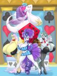  2019 absurd_res anthro armwear big_breasts blue_eyes blues64 blush bow_tie breasts clothing elbow_gloves equid equine female fluttershy_(mlp) friendship_is_magic gloves group handwear hi_res horn huge_breasts hyper hyper_breasts looking_at_viewer mammal marauder6272 marble_pie_(mlp) my_little_pony my_little_pony_the_movie necktie open_mouth pterippus queen_novo_(mlp) rarity_(mlp) smile unicorn wings 