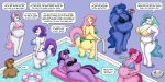 2018 absurd_res aged_up anthro anthrofied belly big_breasts big_butt bikini blood blue_hair bodily_fluids breasts butt button_mash_(mlp) clothing dialogue earth_pony english_text equid equine female fluttershy_(mlp) food friendship_is_magic hair hi_res horn horse lordstormcaller male mammal my_little_pony navel nosebleed overweight overweight_female pink_hair pinkie_pie_(mlp) pony princess_celestia_(mlp) princess_luna_(mlp) pterippus purple_hair rarity_(mlp) speech_bubble sweetie_belle_(mlp) swimming_pool swimwear text twilight_sparkle_(mlp) unicorn water winged_unicorn wings 