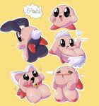  2019 big_breasts blush breasts butt female happy hi_res japanese_text kirby kirby_(series) nintendo open_mouth sakana8888888 solo text video_games waddling_head 