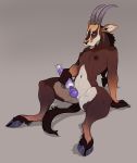  antelope anthro bovid breasts brown_fur cloven_hooves curved_horn female fur grazing_antelope hi_res hoot hooves horn looking_pleasured magic_wand mammal masturbation nipples nude open_mouth pussy sable_antelope sex_toy sitting solo thick_thighs vaginal vaginal_masturbation vibrator 