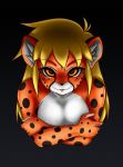  breasts bust_portrait cheetah felid feline female hair mammal mihari nekonny portrait solo tongue tongue_out 