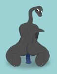  anthro big_butt blush bodily_fluids butt cartoon_network digital_media_(artwork) dildo dildo_sitting dinosaur female genital_fluids grey_skin hi_res hooves krackdown9 looking_back looking_preasured masturbation molly_collins nude penetration pussy_juice reptile sauropod scalie sex_toy simple_background solo tail_aside the_amazing_world_of_gumball toy toying_self 