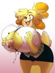  animal_crossing big_breasts blonde_hair bodily_fluids breasts brush canid canine canis cum cum_between_breasts dipstick_tail disembodied_penis domestic_dog female fur genital_fluids hair hi_res holding_breast huge_breasts hyper hyper_breasts isabelle_(animal_crossing) male mammal motion_lines multicolored_tail nintendo one_eye_closed paintbrush penis pofuilly sex shih_tzu smile solo_focus thick_thighs titfuck titfuck_under_clothes toy_dog video_games wide_hips wink yellow_fur 