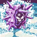  1:1 ambiguous_gender cloyster erbmaster hi_res nintendo pok&eacute;mon pok&eacute;mon_(species) purple_shell purple_skin shell smile solo teeth video_games water 