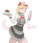 absurd_res anthro cafe cake canid canine female food fox hi_res lace mammal ribbons simple_background solo tailzkim waiter white_background 