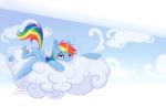  bags_under_eyes cloud equid equine female friendship_is_magic ladychimaera ladychimaerad lying mammal my_little_pony pterippus rainbow_dash_(mlp) solo wings 