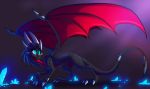  2019 absurd_res activision blue_eyes claws crystal cynder digital_media_(artwork) dragon female feral hi_res horn membrane_(anatomy) membranous_wings plaguedogs123 scales scalie simple_background solo spines spyro_the_dragon video_games western_dragon wings 