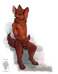  2019 anthro armpit_hair balls bodily_fluids canid canine canis coyote coywolf digital_media_(artwork) erection fur genital_fluids hi_res hybrid male mammal masturbation nipples nude paws penis precum red_wolf shockandterror simple_background smile solo tongue tongue_out wolf 