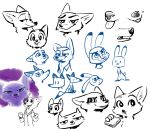  2019 :3 ambiguous_gender anthro blue_eyes canid canine cheek_tuft chibi clothed clothing cute_fangs dipstick_ears dipstick_tail disney eating feral food fox fuel_(artist) half-closed_eyes head_tuft hi_res holding_object judy_hopps lagomorph leporid looking_at_viewer mammal multicolored_ears multicolored_tail neck_tuft nick_wilde open_mouth open_smile partially_colored rabbit sandwich_(food) simple_background sketch_page skye_(zootopia) smile solo tonue_out tuft white_background zootopia 