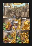  2018 anthro anubian_jackal azir_(lol) canid canine canis clothed clothing comic crocodile crocodilian crocodylid edit english_text eye_contact fully_clothed group hi_res holding_object jackal laugh league_of_legends looking_at_another male mammal nasus_(lol) nexus renekton reptile riot_games scalie sitting speech_bubble standing surprise text video_games 