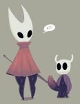  2019 arthropod balls big_penis black_body cloak clothing duo featureless female hi_res hollow_knight hornet_(hollow_knight) humanoid_penis insect larger_female male melee_weapon penis protagonist_(hollow_knight) size_difference smaller_male sqoon vein vessel_(species) weapon 