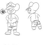  1:1 2019 anthro belly butt clothing commanderstar english_text hat headgear headwear hi_res male mammal mappy mappy_(character) moobs mouse murid murine nipples police rodent simple_background slightly_chubby solo text uncharted_stars underwear 